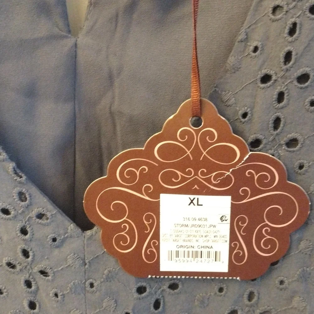 Knox Rose Women's Blue Eyelet Dress, Size XL, 100% Cotton. - Picture 16 of 16